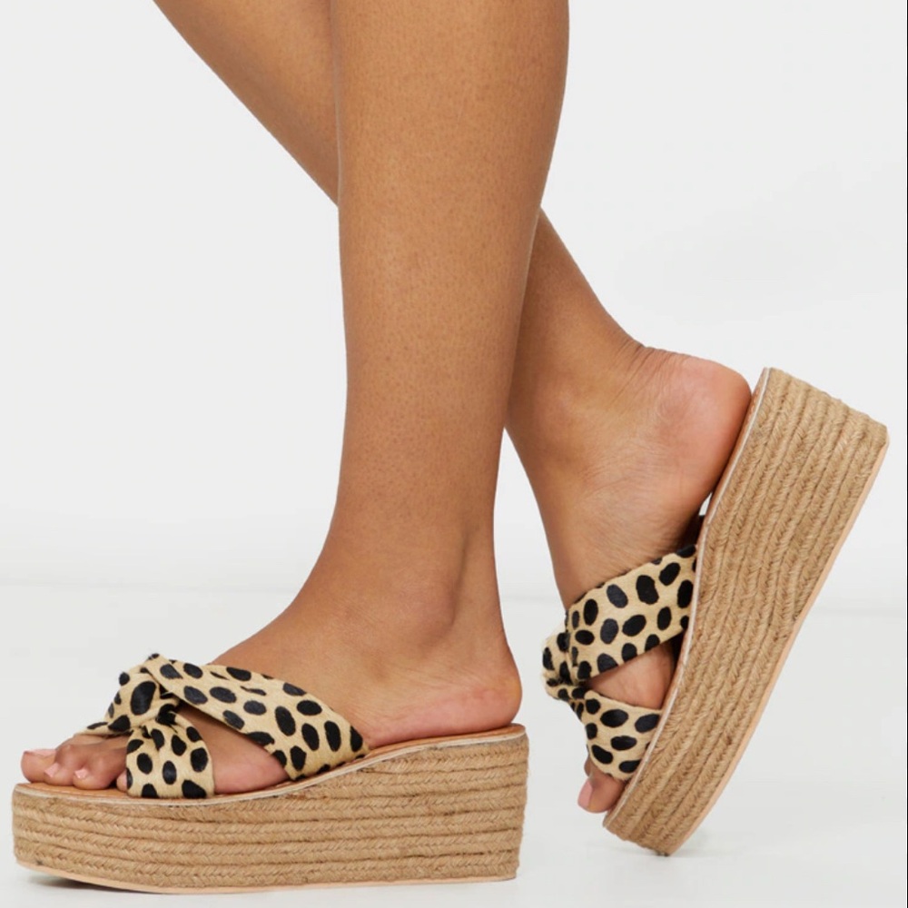 PrettyLittleThing Espadrille Platform Sandals size 7